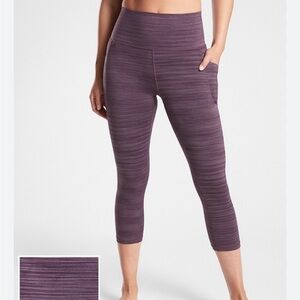 Athleta Salutation Stash Pocket II Space Dye Capri Leggings Size Small